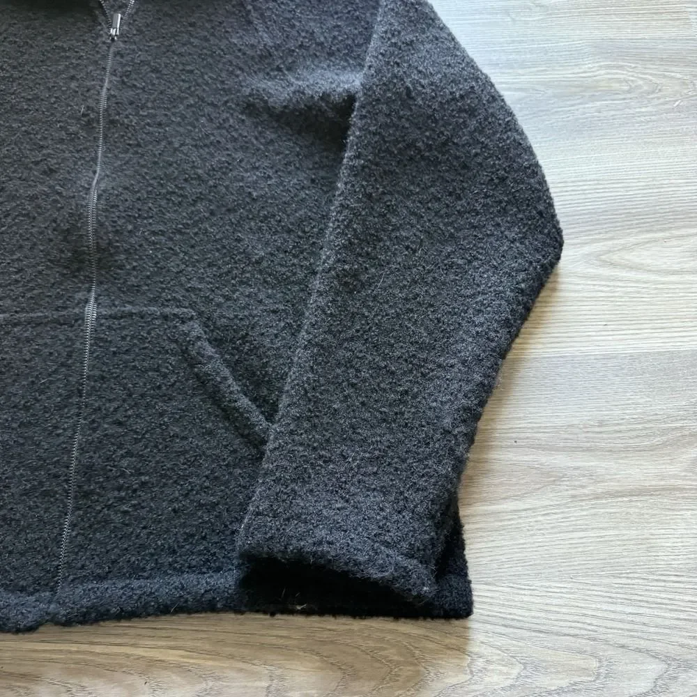 Petros Merino Fleece Black Full Zip Wool Sweater Mens Size XL